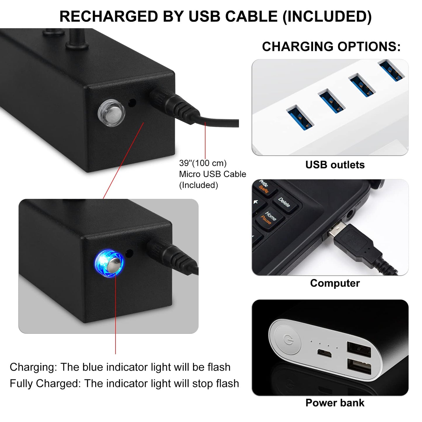 RAIFOOLLY Picture Light, Battery Operated Art Light, 13inch, Metal, Black, Model RF00290