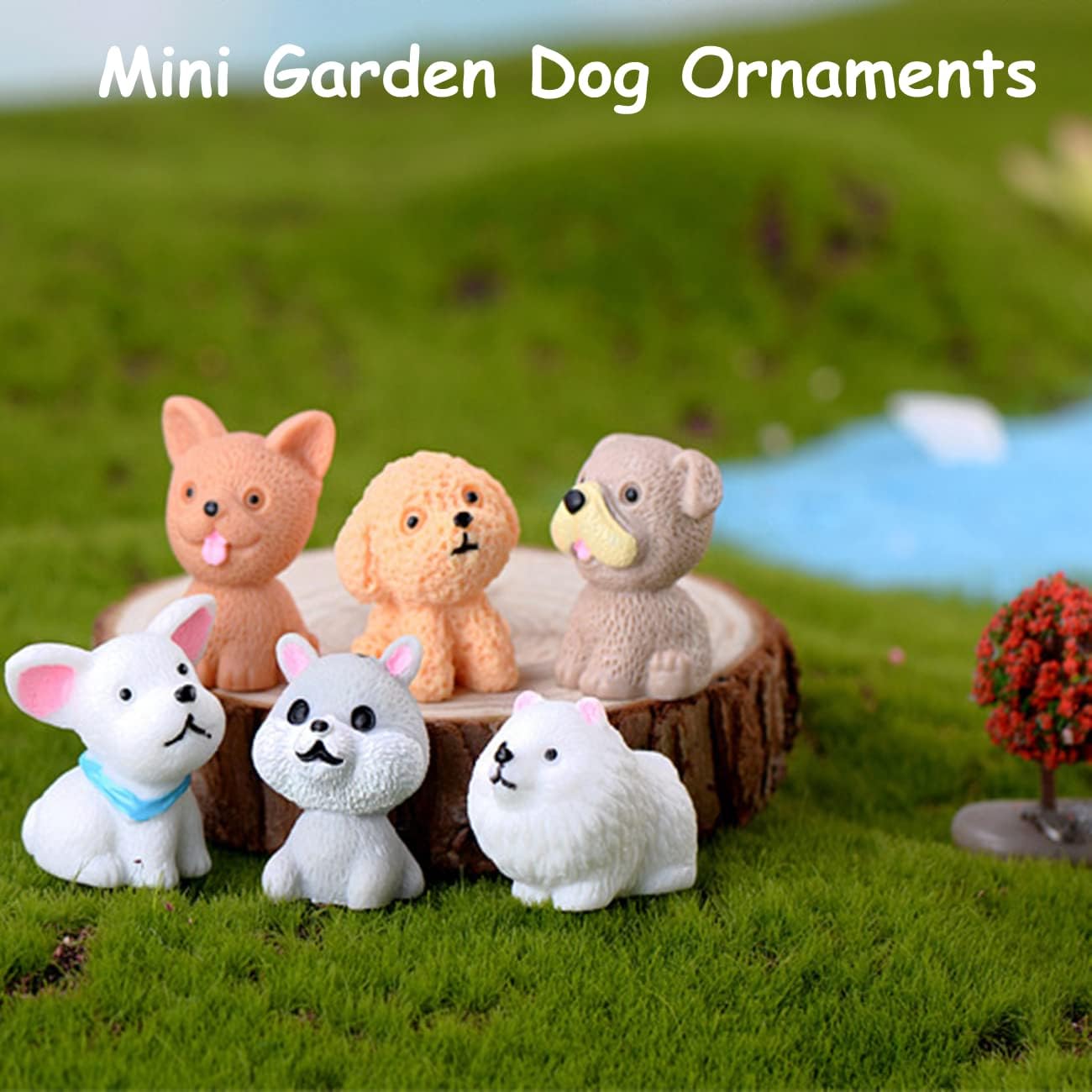 LONCESS Fairy Garden Accessories, 12 Pcs Dog Miniature Figurines, Realistic Animals Dog for Fairy Garden, Miniature Terrarium Crafts,Ornament for Home Office, Cake Toppers,Car Decor,Tabletop Decor