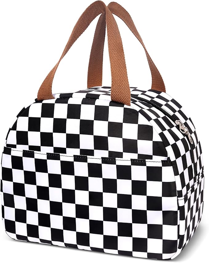 Lunch Box for Women,Cute Quilted Lunch Tote Bag,Reusable Insulated Lunch Box,Large Capacity Cooler Bag with Compartments for Work, Picnics or Travelling