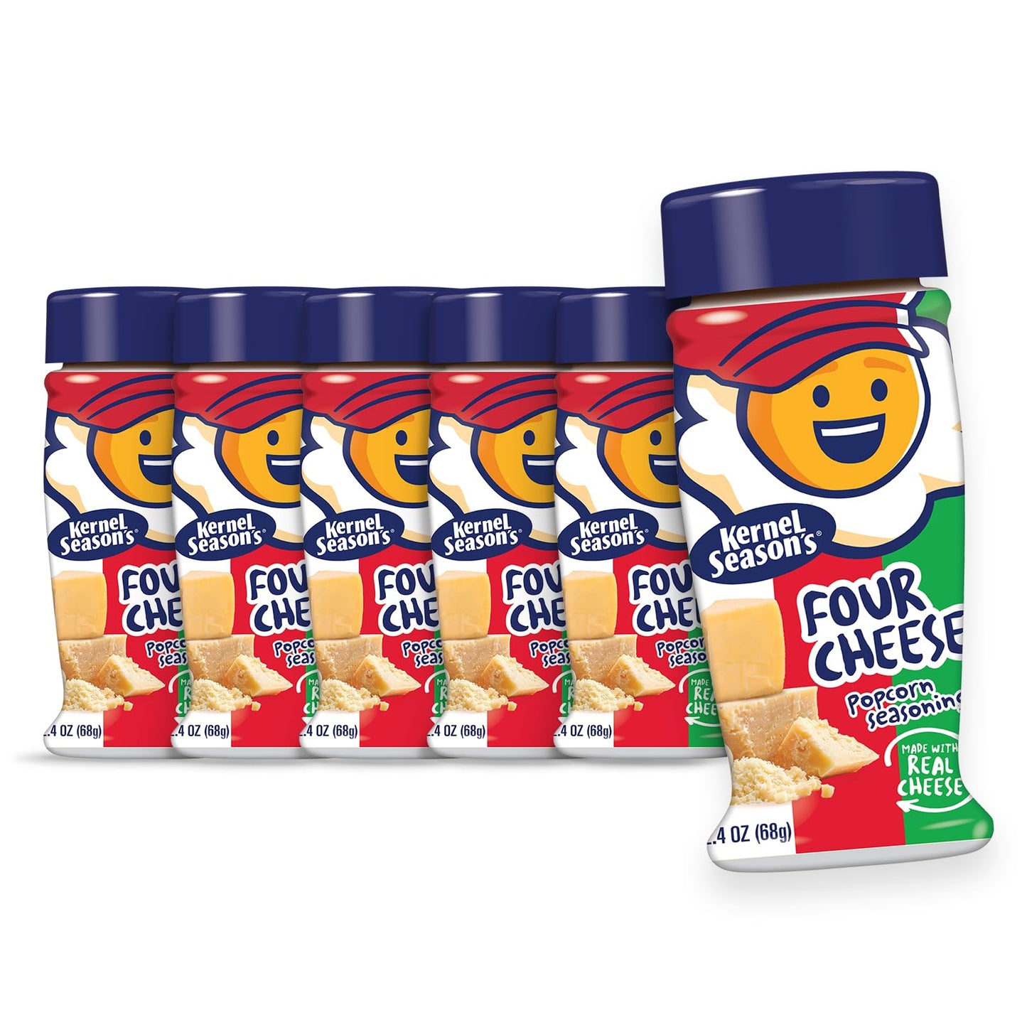 Kernel Seasons Four Cheese Flavored Popcorn Seasoning 2.40 Ounce (Pack of 6)