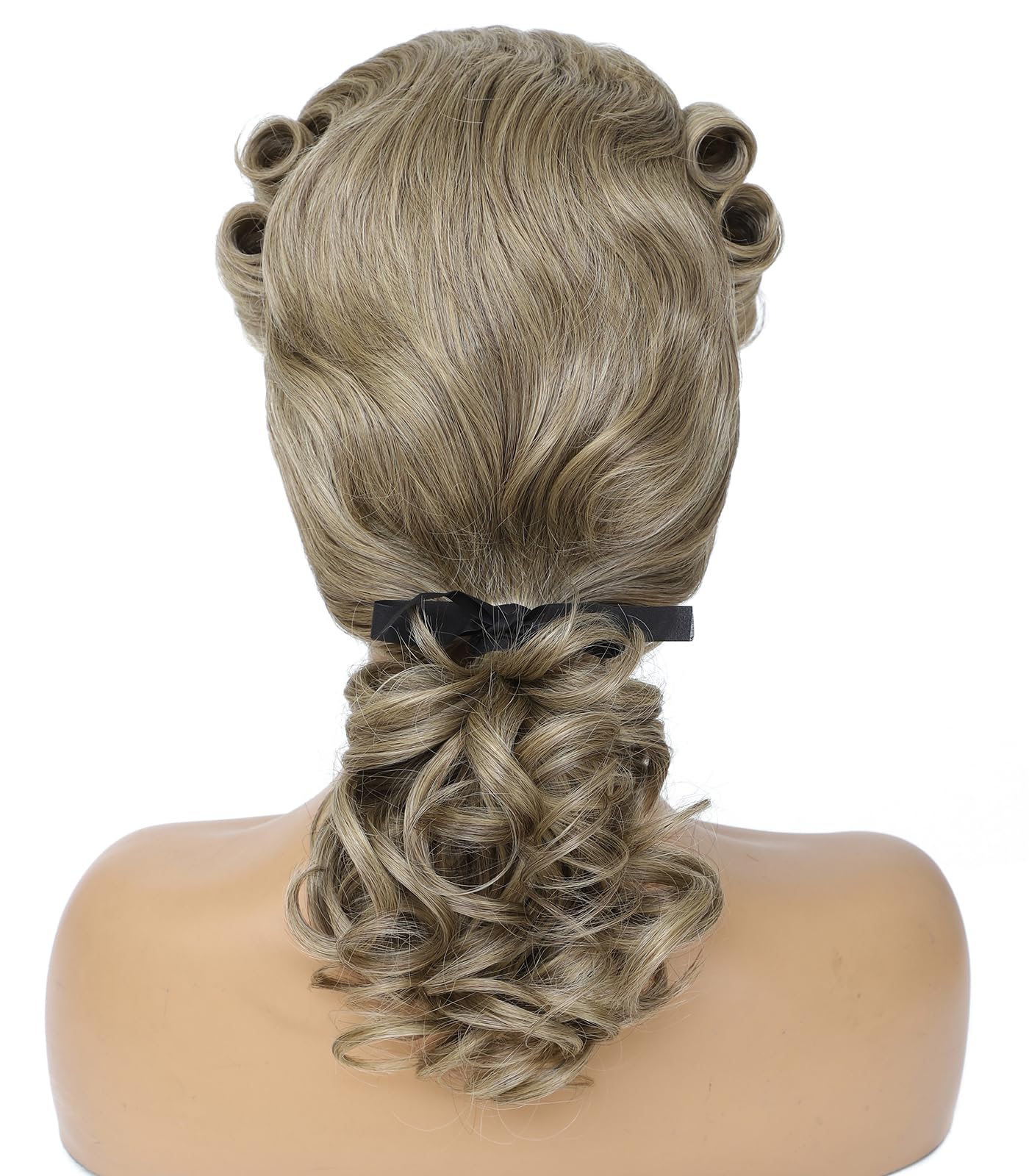 Adequate Colonial Style Curled Wig, Historical Costume Accessory, Ash Blonde, Revolutionary War Period Hairstyle (Blonde)