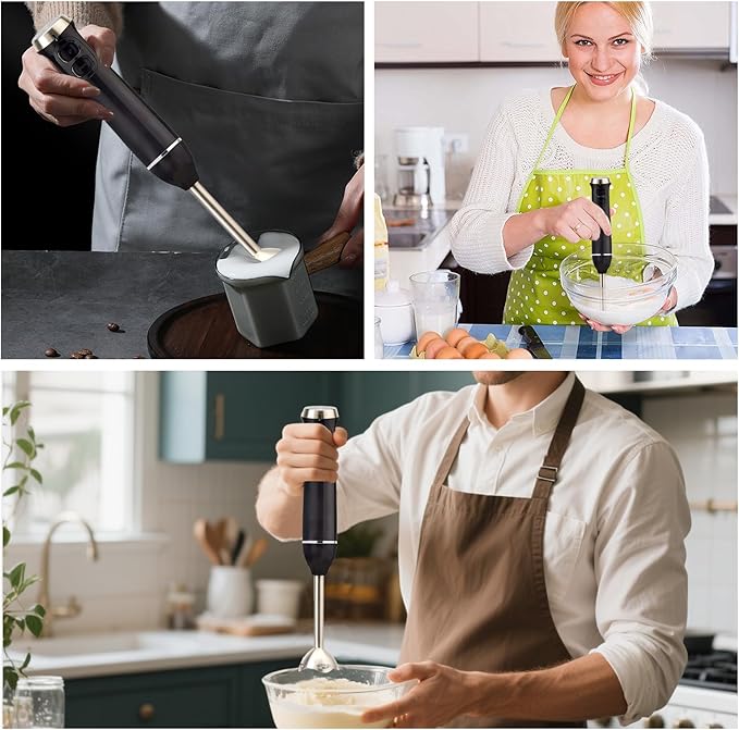300W Hand Blender – Immersion Stick Mixer for Smoothies, Baby Food, Sauces, Drinks – Compact Handheld Kitchen Blender with Stainless Steel Shaft