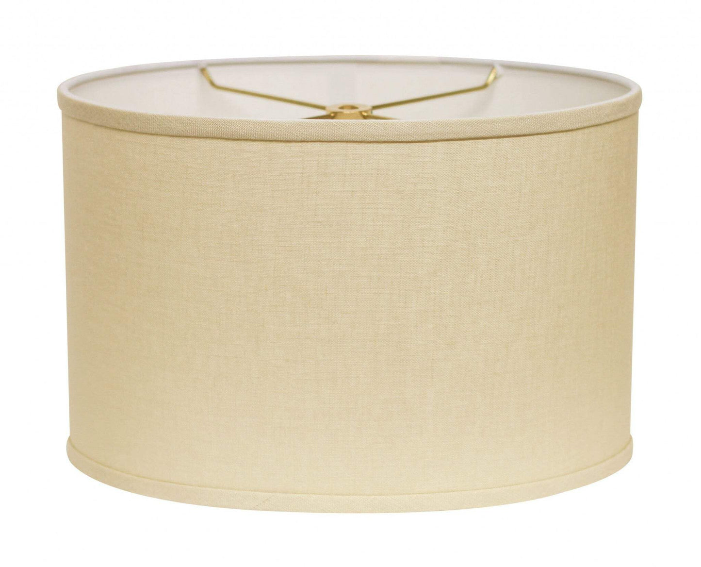 HomeRoots Oval Linen Lampshade, 12 in, Parchment Beige, Warm White