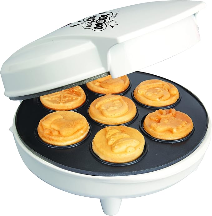 Christmas Cheer Holiday Waffle Maker- Make X-Mas Winter Breakfast Special w/Cute Pancakes or Waffles for Kids, Adults - Electric Nonstick Waffler Iron, Features a Snowman, Santa & More, Fun Gift