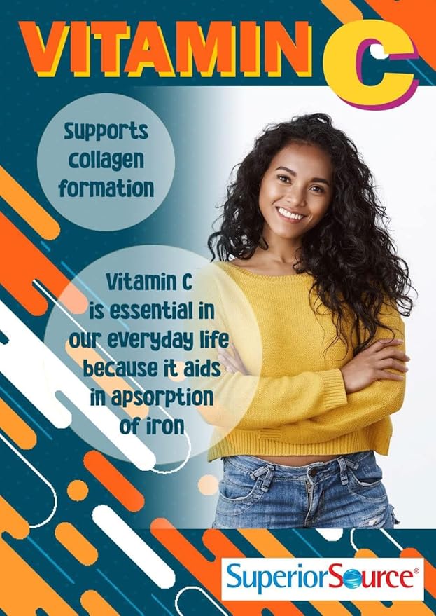 Superior Source Vitamin C 500 mg ?Sour? Cherry Melts - Daily Vitamin Supplement Supports Immune Health - Vitamin C Formula Aids Cell Health - 90 Sublingual Dissolving Tablets