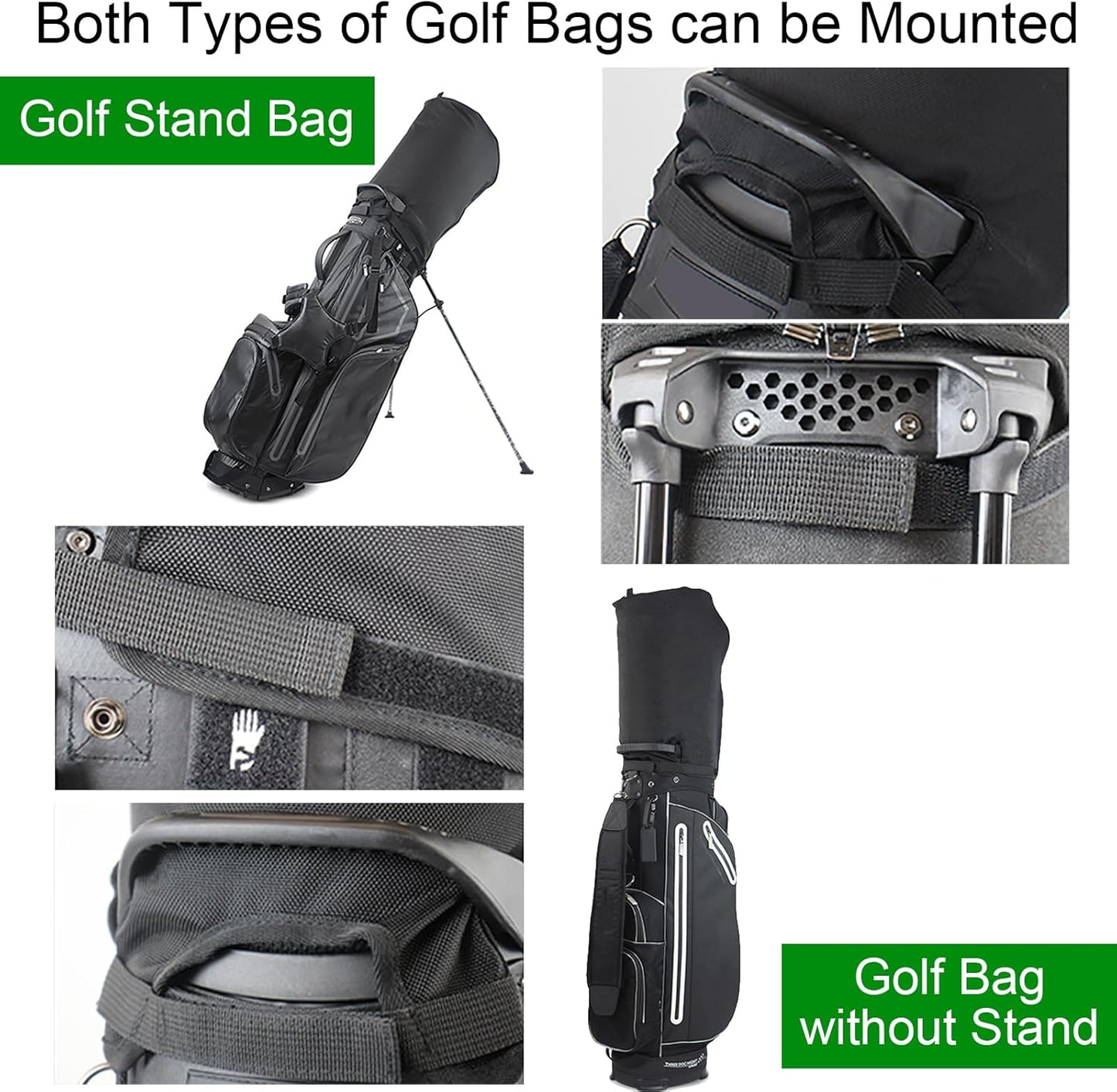 Golf Bag Cover Rain Hood Waterproof, Rain Cape for Golf Bags fit Almost All Tour Bags Golf Bags or Carry Cart for Mens Women Golfer (Black)
