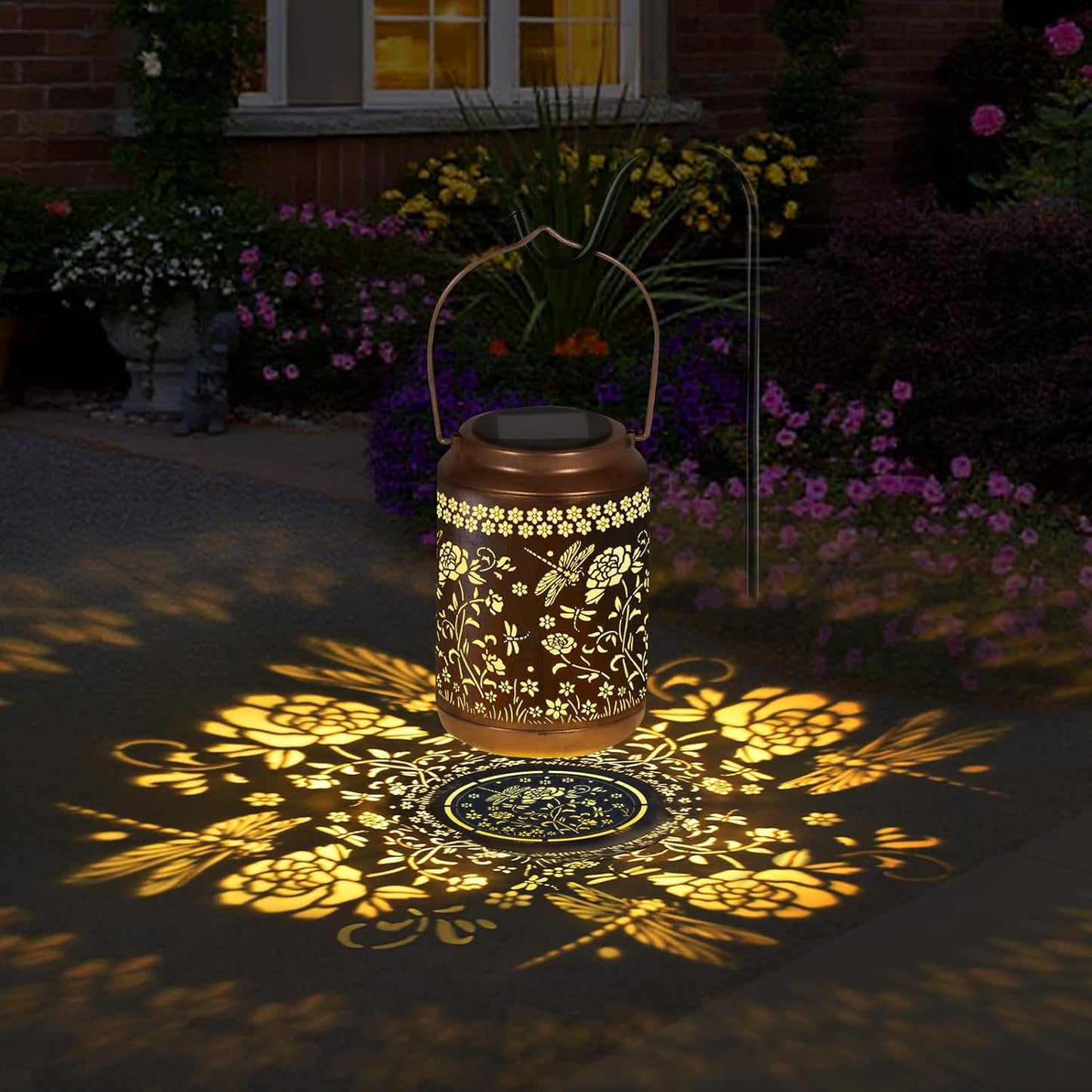 Solar Lanterns Outdoor Waterproof, Dragonfly Garden Decor for Yard Porch Lawn Patio Pathway, Hanging Solar Lights Birthday Gifts for Women Mom Grandma Sister Friend