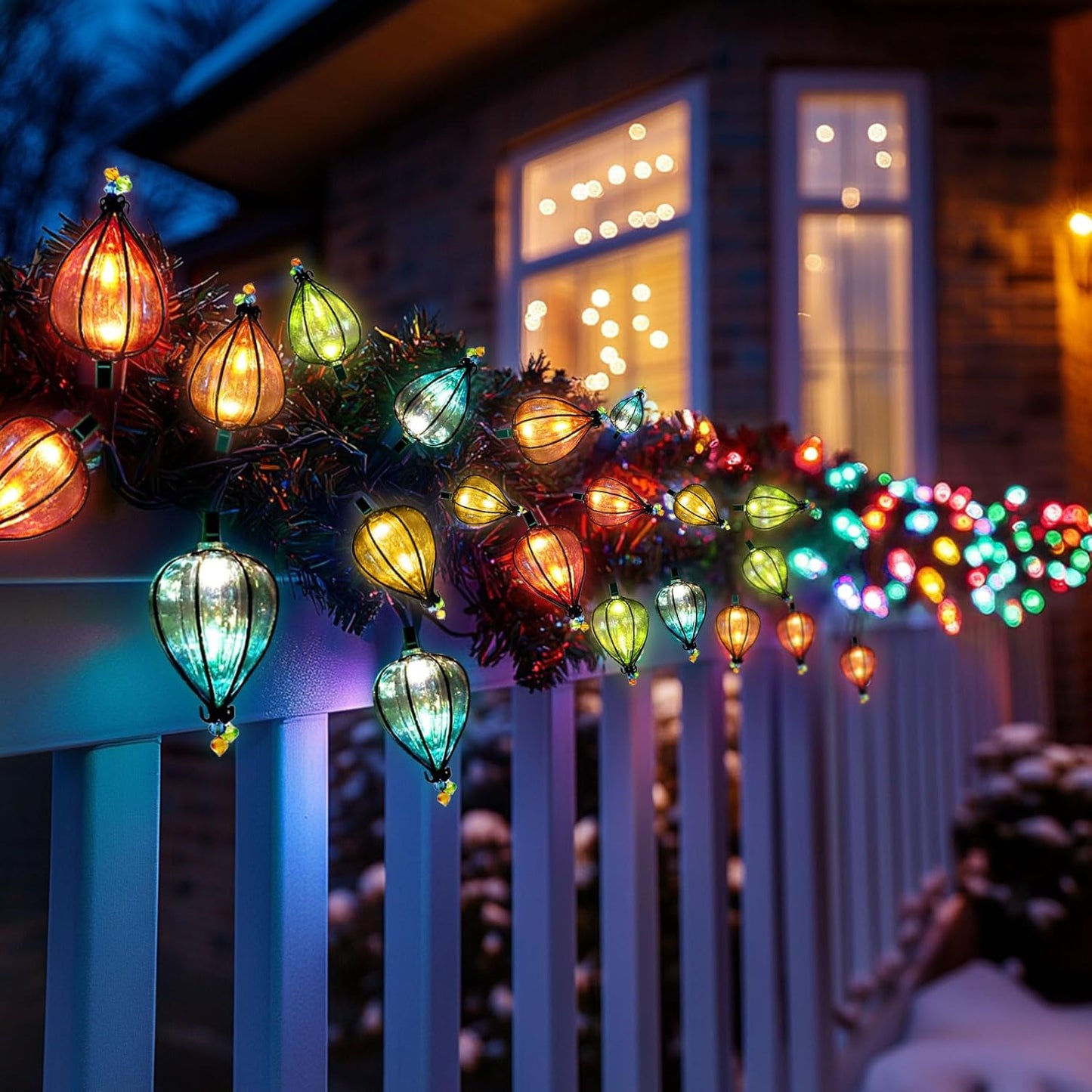 16 Pcs of 11FT Multicolor String Lights with 10 Bulbs, UL Listed Connectable Waterproof Decorative LED Lights Hanging for Backyard Patio, Indoor/Outdoor for Christmas Wedding Party Festival Lighting