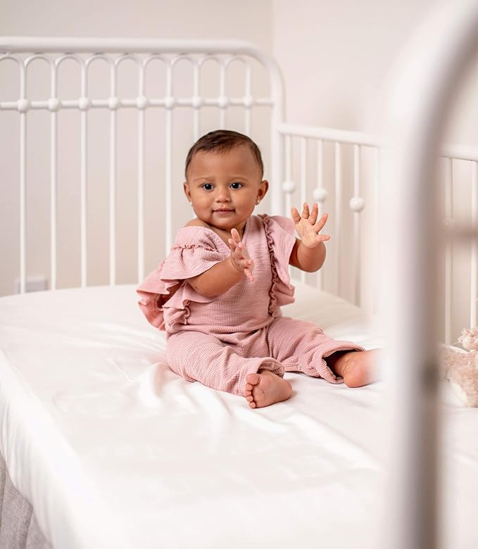 Crib Fitted Sheet by Pure Bamboo, Genuine 100% Organic Viscose Derived from Bamboo, Luxuriously Soft, Ultimate Cooling, Fits Standard Size Crib Mattress (Ivory)