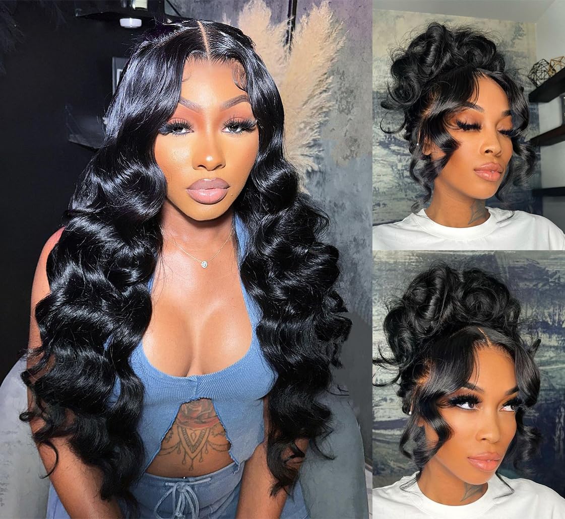 ROOMOOD 360 Lace Front Wigs Human Hair With Baby Hair Body Wave HD Lace Front Wigs 200% Density 360 Lace Front Wigs For Women Br