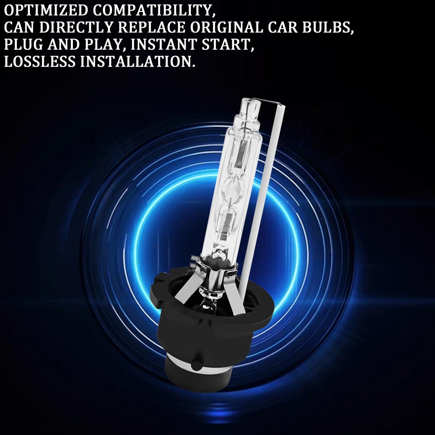 Samwingear D2S Hid Headlight Bulbs 2Pcs 35W Super Bright Bulbs D2S Headlight Bulb D3S Hid Car Original Replacement Lights 12V High Beam Low Beam Xenon Bulbs With Metal Stents Base (D2S White)
