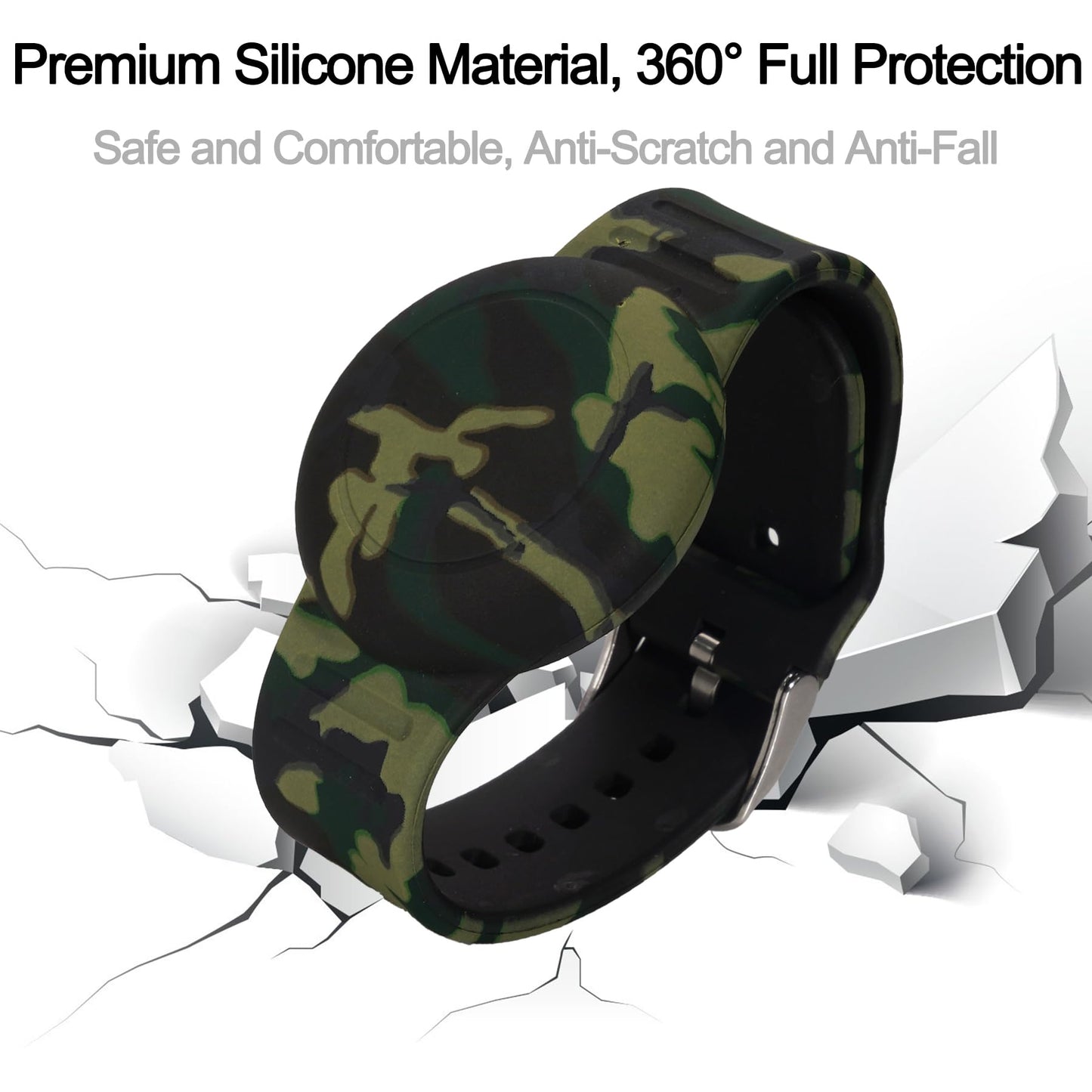 4 Pack Waterproof Airtag Bracelet For Kids, Hidden Printed Wristband For Apple Air Tag, Silicone Airtag Holder Gps Tracker Case