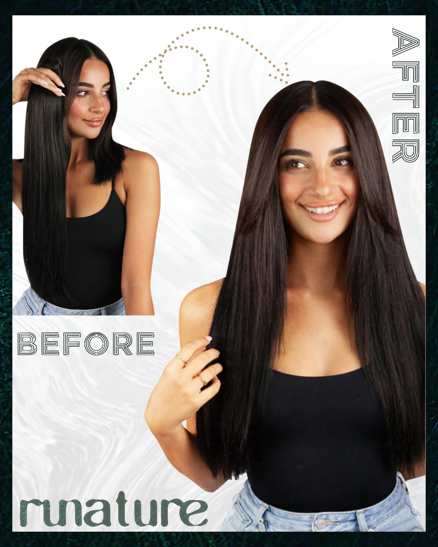 RUNATURE Brown Tape ins Human Hair Extensions 14 Inch Real Hair Tape on Extensions Straight Tape in Hair Extensions Human Hair C