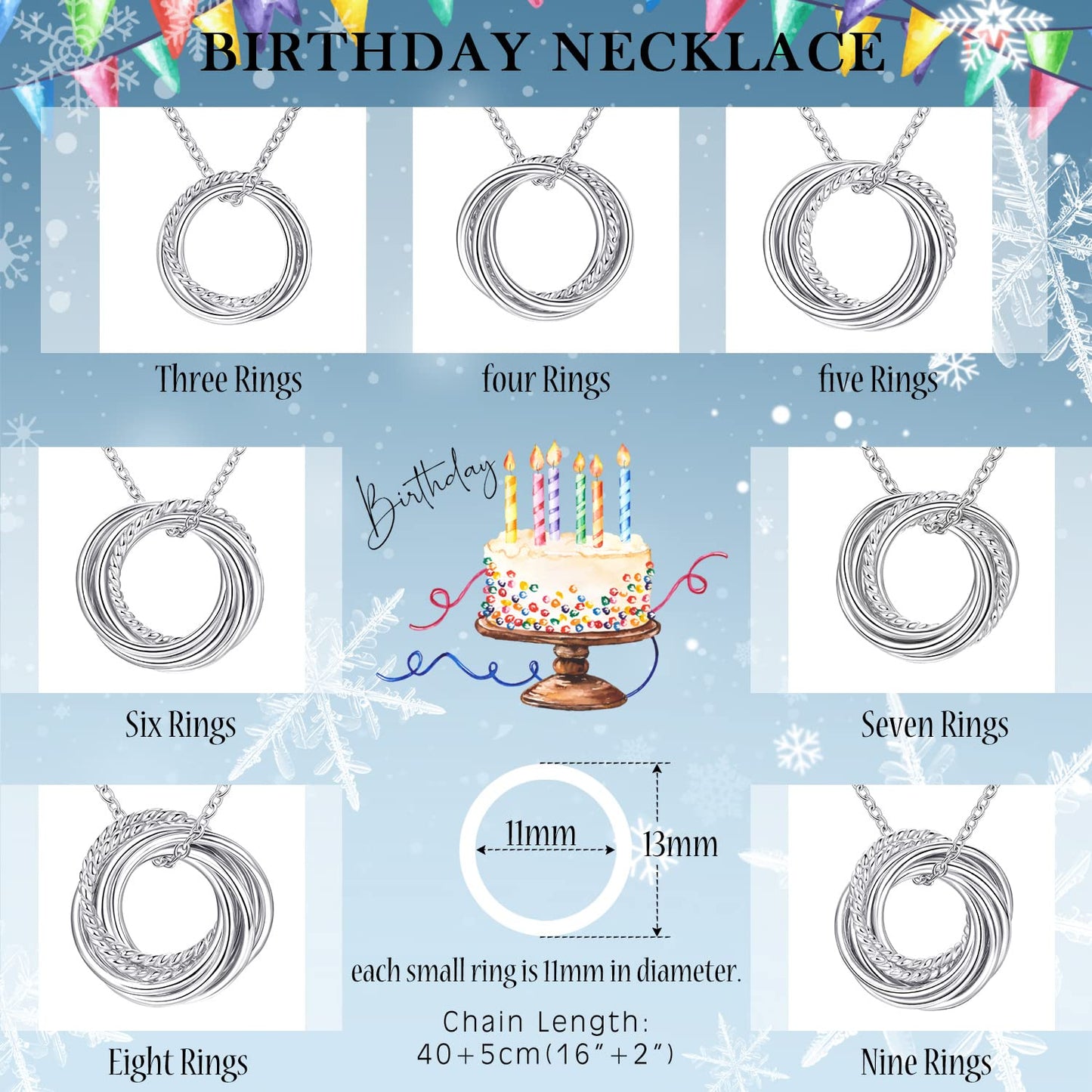 Annamate 30th Birthday Gifts for Women, Sterling Silver 3 Decade Jewelry Gifts Ideas, 30th Birthday Necklace Gifts for Her