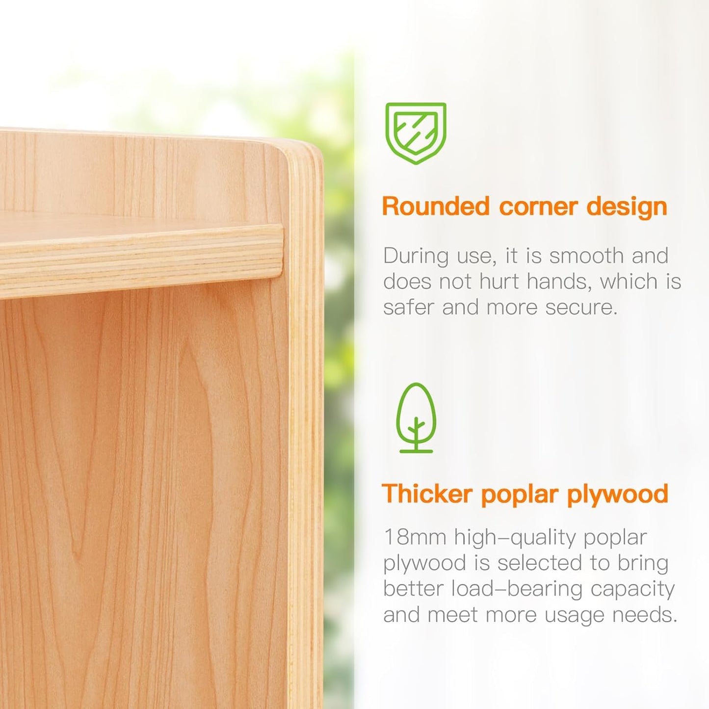 OOOK Montessori Shelf 5-Section Wooden Storage Cabinet, 2-Shelf Toy Organizers and Storage, Kids Classroom Organizer, Playroom, Daycare and Preschool
