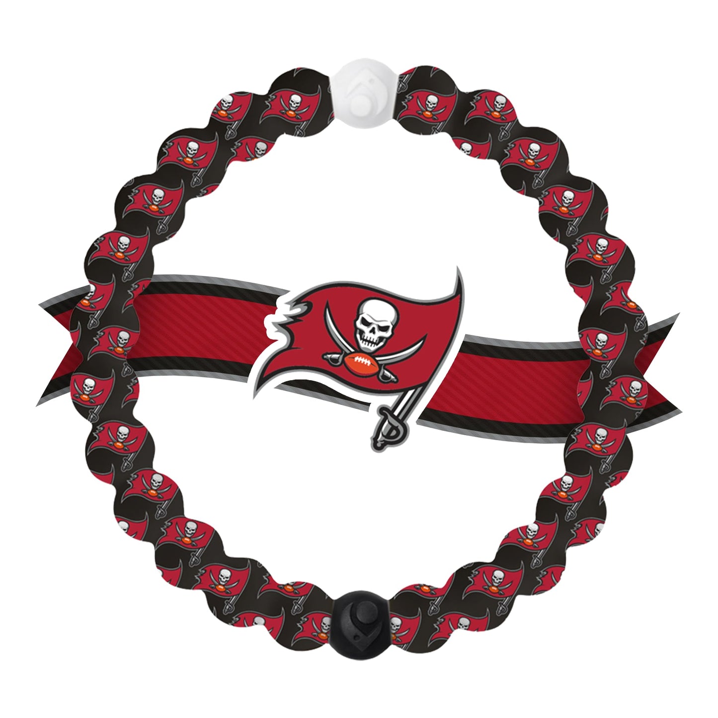 Lokai Silicone Beaded Bracelet for Men & Women, NFL Football Collection - Tampa Bay Buccaneers, Extra Large - Silicone Jewelry F