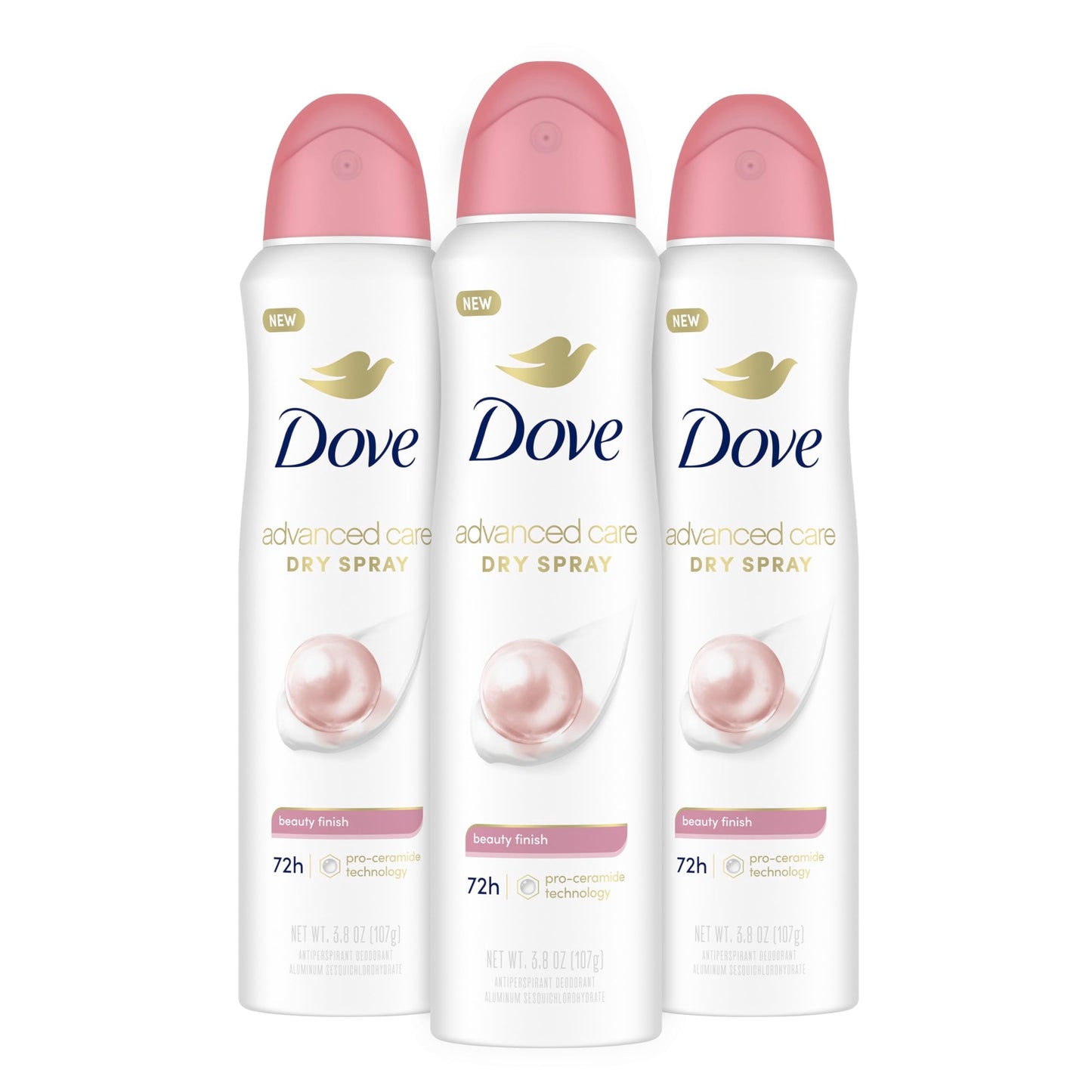 Dove Advanced Care Antiperspirant Deodorant Spray Beauty Finish 3 Count To help skin barrier repair after shaving by boosting sk