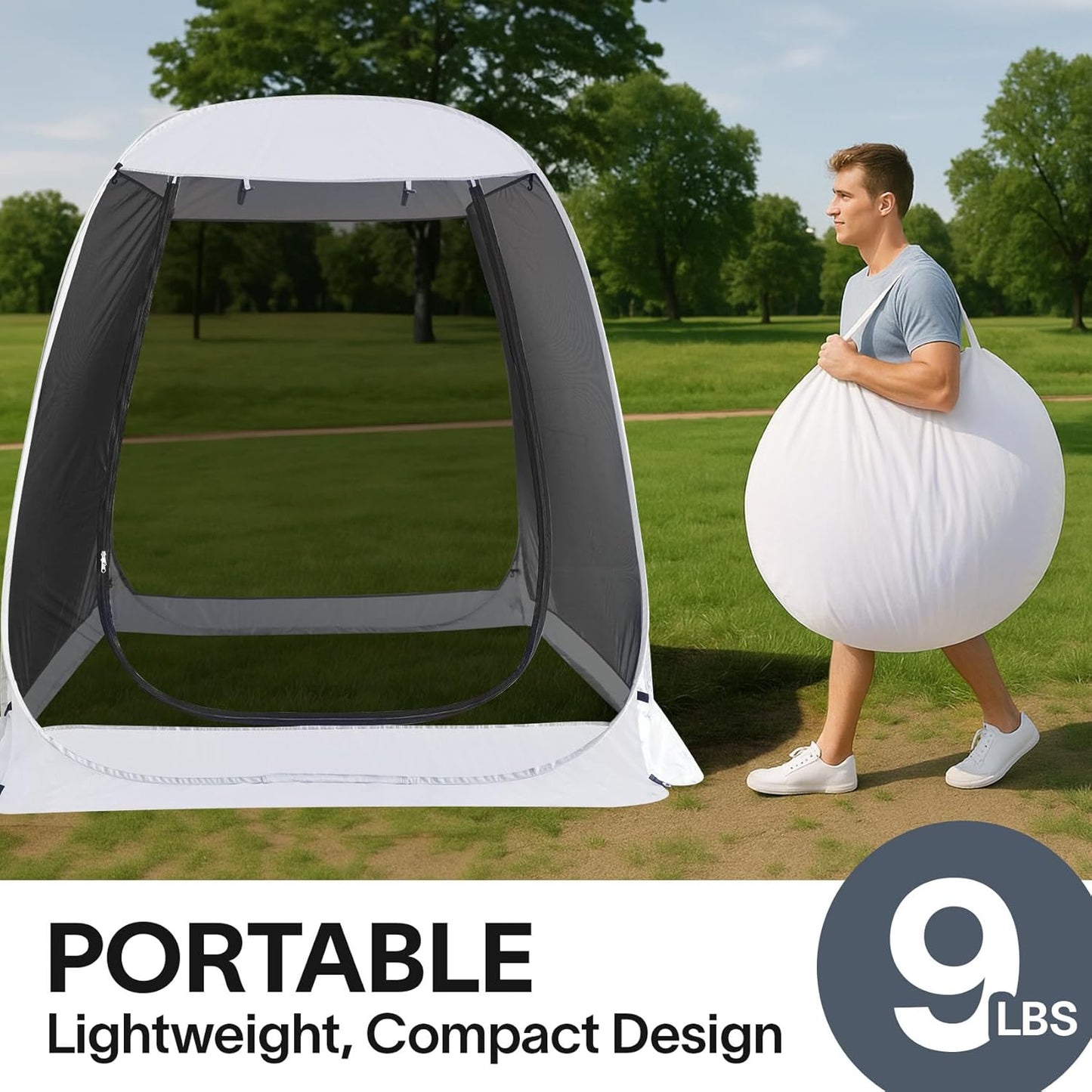 Alvantor Screen House Gazebo, 6-10-15 Person Pop Up Igloo Screened Canopy Tent with Mosquito Netting Sides, Instant UV Resistant Sun Shelter for Garden, Patio, Backyard