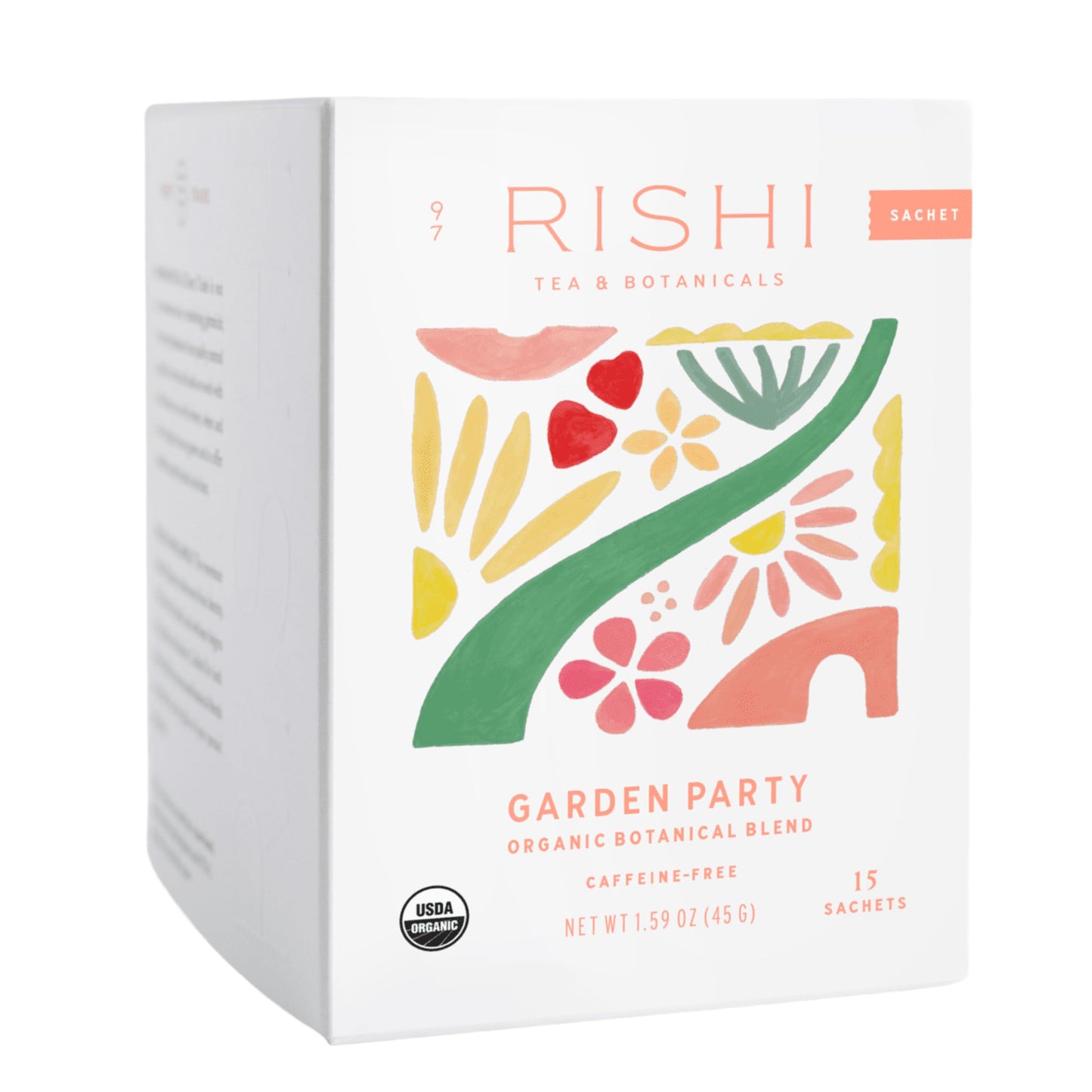 Rishi Tea Garden Party Herbal Tea - Organic Caffeine Free Sachet Bags Chamomile Botanical Blend - 15 Count (Pack of 1)