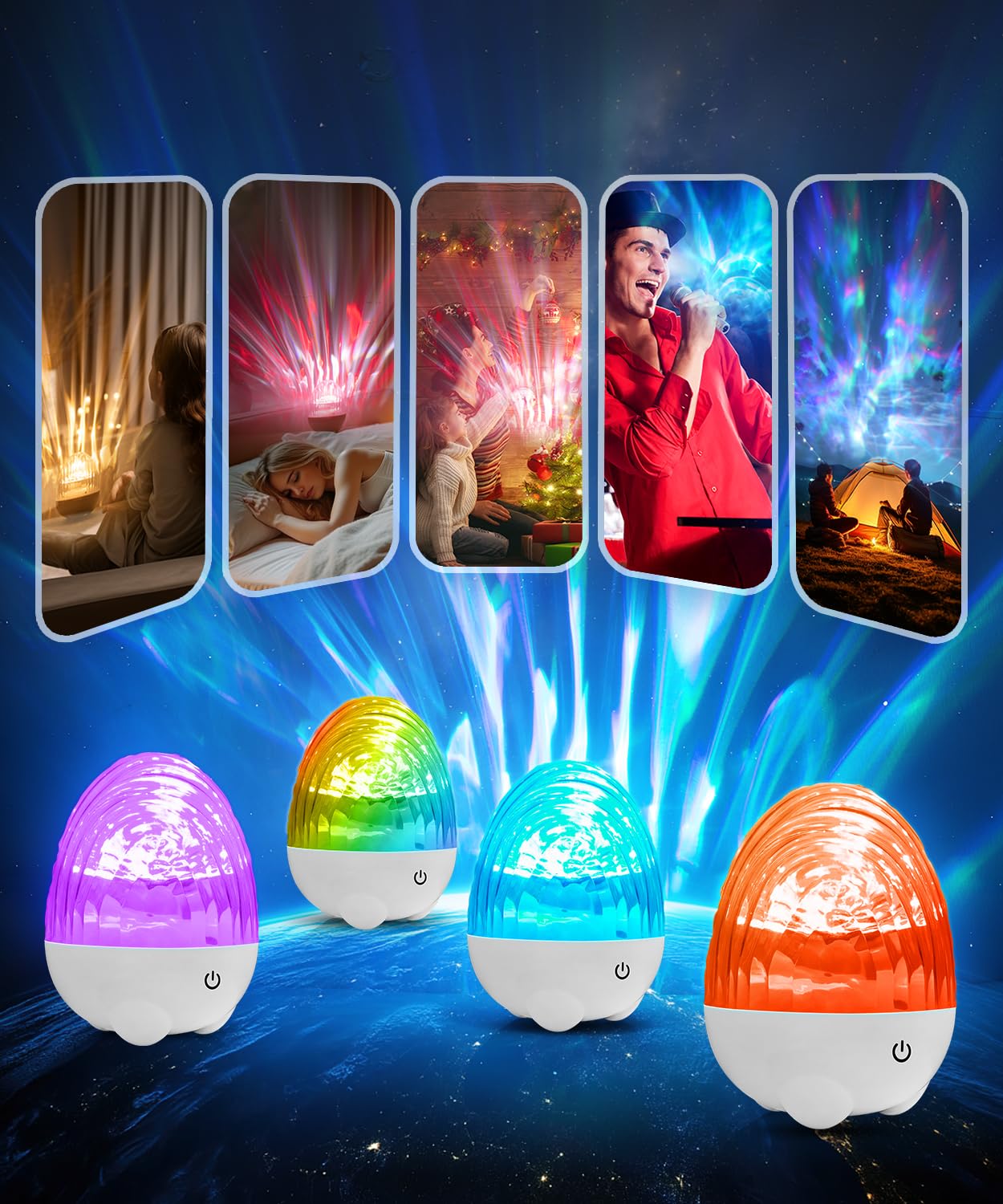 Fussion Northern Lights Projector, 13 Light Effects, Bluetooth Speaker, Remote Control, White, Model UGL25032401