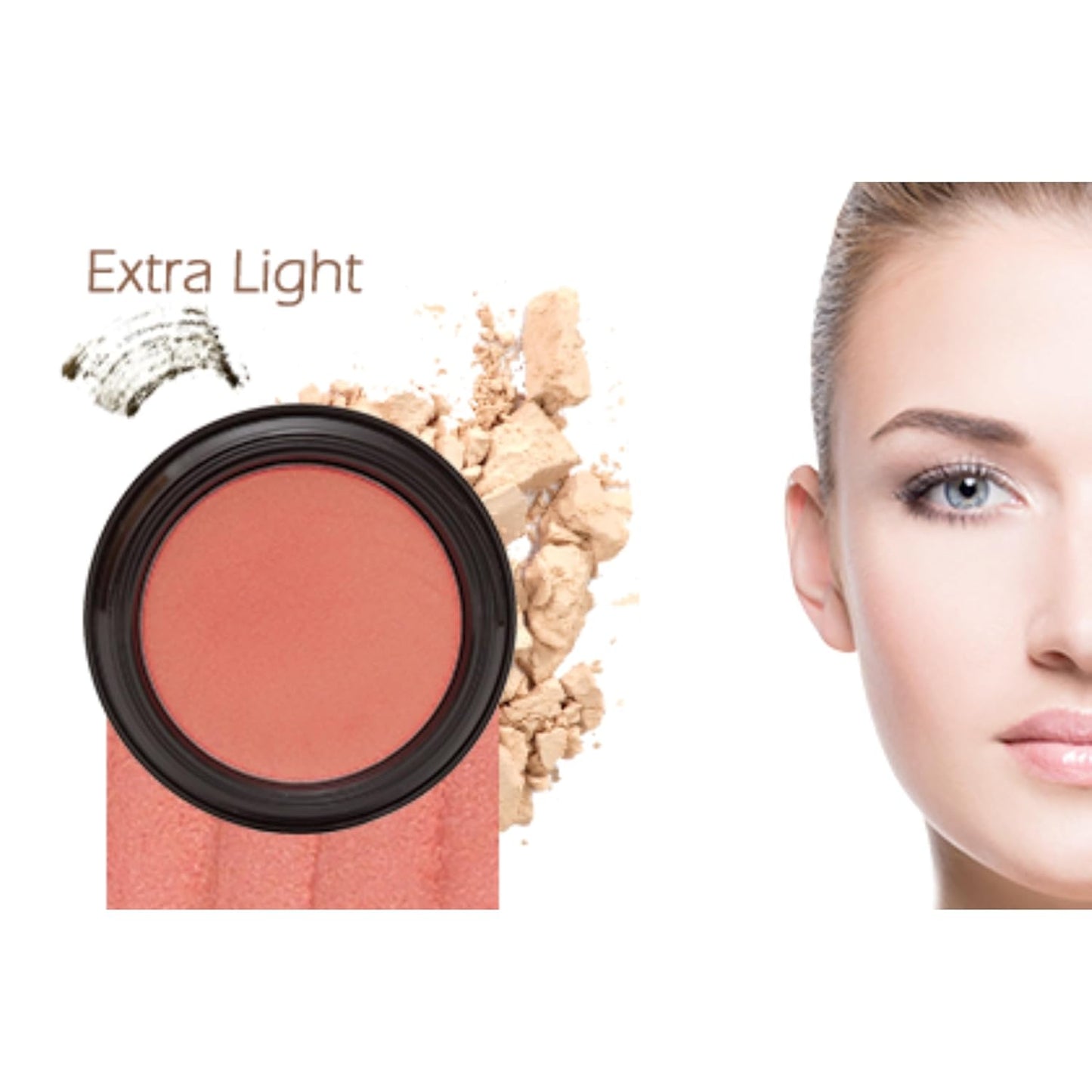 Gabriel Cosmetics About Face Set- Dual Powder Foundation (Extra Light Beige), Multi Pot (Conch), Mascara (Black Brown) and Gabriel Makeup Bag (Extra Light Beige SET)