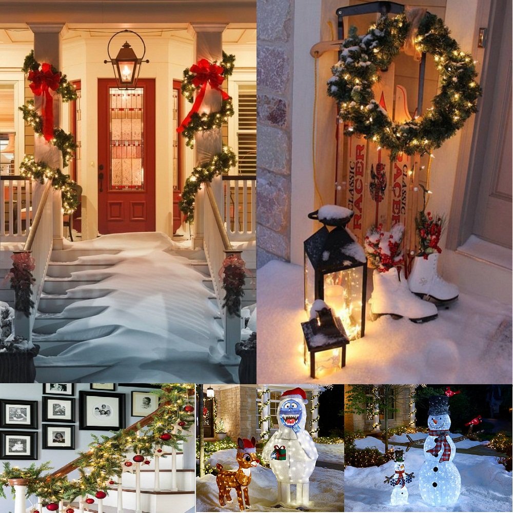 LOENDE Christmas Lights Battery Operated 50 LED 18ft Warm White 2 Pack Green Wire Waterproof Indoor Outdoor Decor