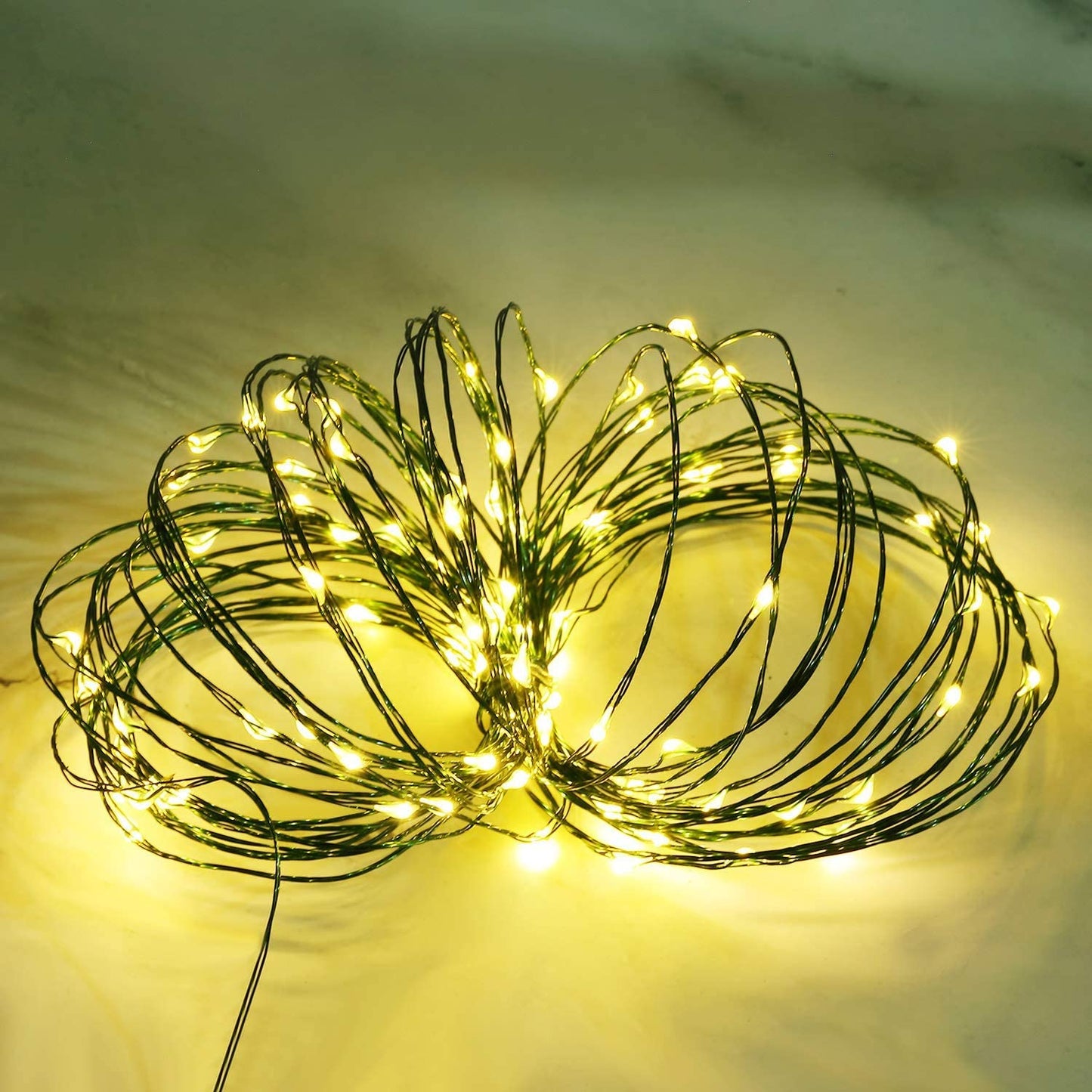 Remagr 2 Pack Christmas Fairy String Lights Battery Operated Green Wire Led Waterproof String Lights With Remote 8 Modes For Christmas Tree Patio Garden Backyard Home Indoor Outdoor (100Ft Warm White)