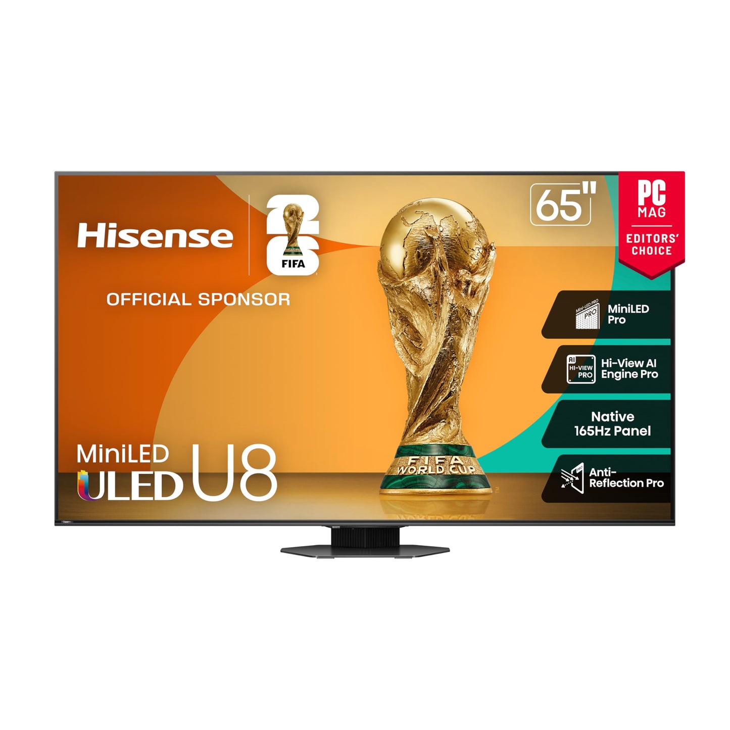 Hisense 65 Class U8 Mini-LED ULED 4K UHD Google Smart TV (65U8QG, 2025 Model) - QLED, Native 165Hz, VRR 288, Up to LD5600, 5000