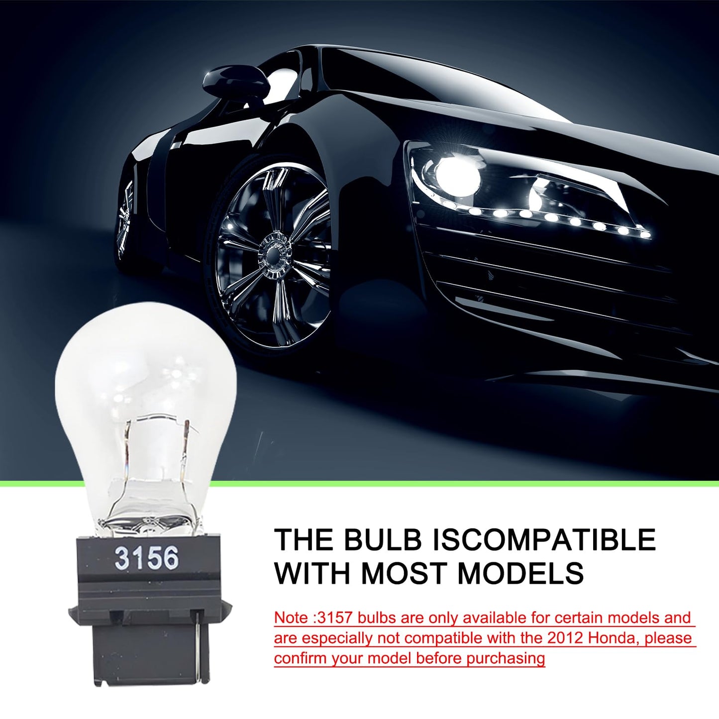 Tesnaao 10 Pack Car Instrument Light Bulb 3156 Brake Light Bulb 12 V 21 W Automobile Lighting Replacement Accessory Universal For Most Cars Trucks And Vans (White)