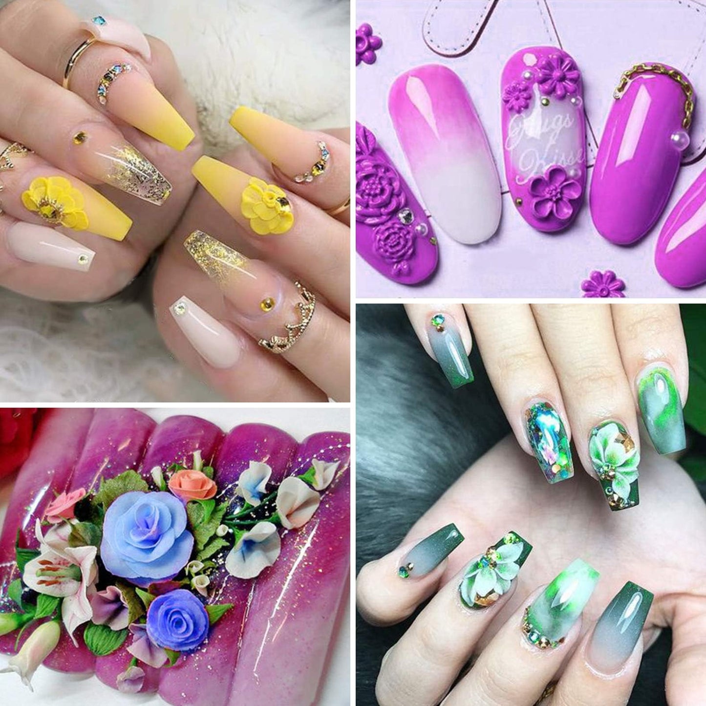 EBANKU 12 Colors Sculpture Painting Nail Gel Set, 3D Nail Carved Gel Sculpture Creative DIY Decoration Painting Glue with Tools,