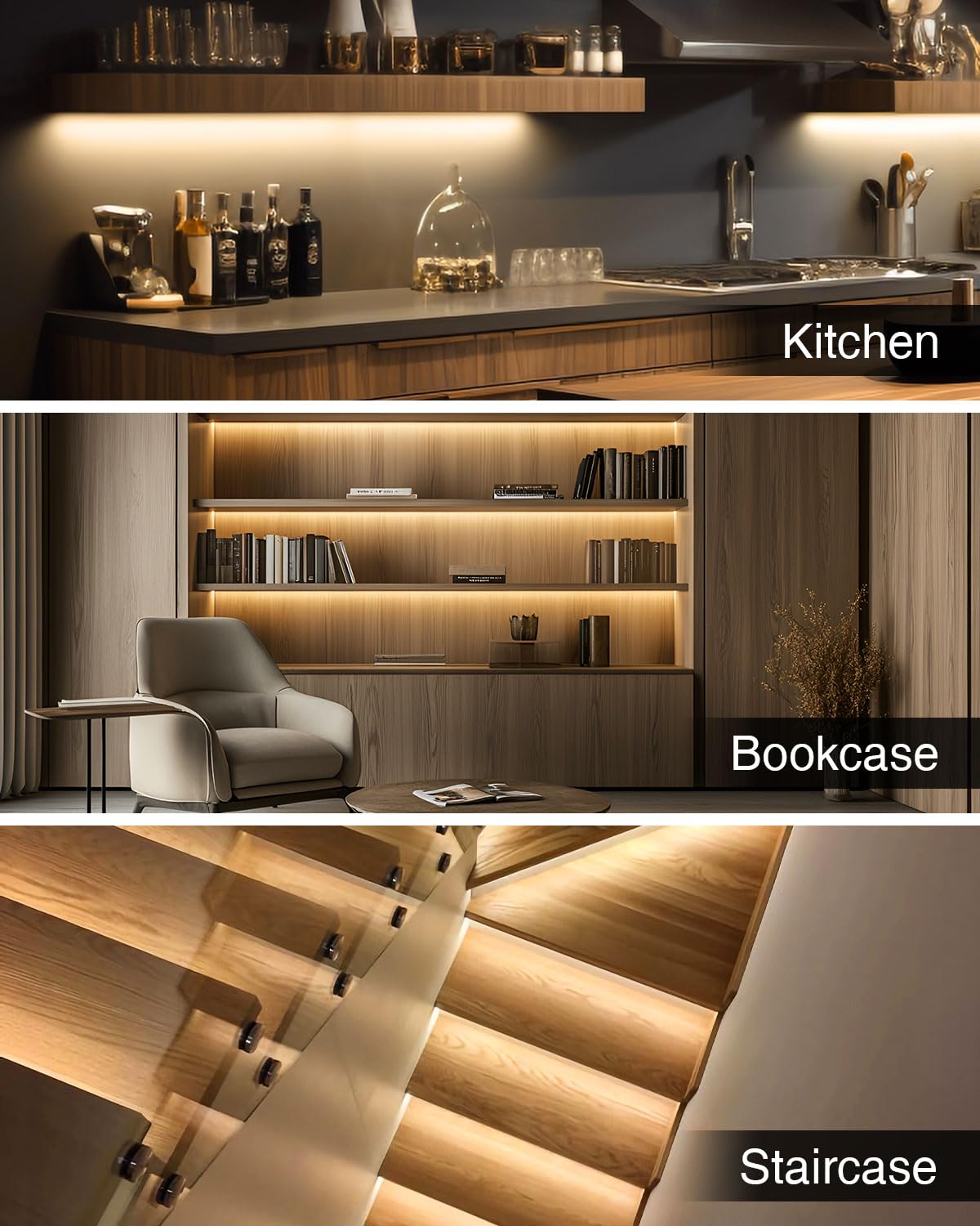 Aclorol Cob Led Strip Light 5V Usb Dimmable Led Strip Light 3000K Warm White 3.28Ft Rope Lights Flexible And Cuttable For Bedroom Wardrobe Kitchen Cupboard Staircase Home Diy Lighting 320Leds (2 Pack)