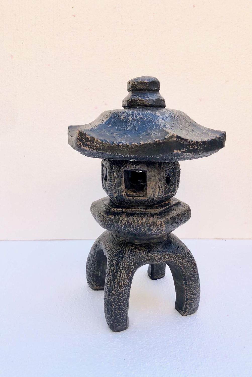 Solid Rock Stoneworks 2 Piece Japenese Lantern- Autumn Brown- 17" tall x 12" d