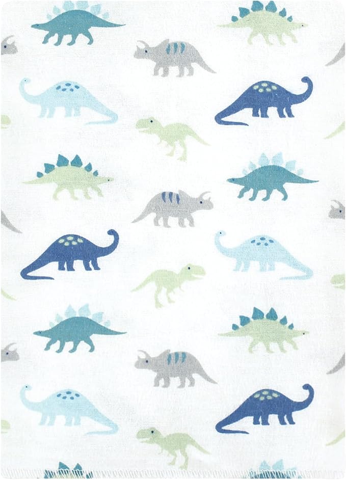 Luvable Friends Hudson Baby Flannel Burp Cloths 12pk, Soft Dino