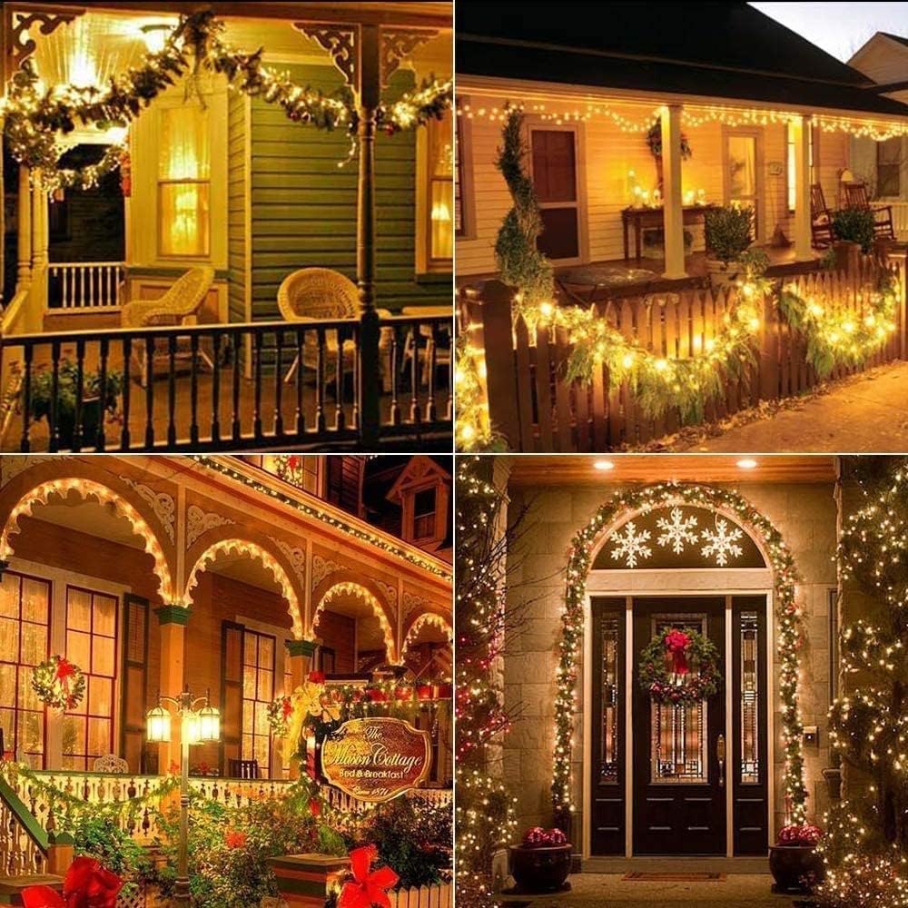 Joomer Solar Fairy Lights 320LED 104FT Waterproof 8 Modes Outdoor Decoration Warm White SSM0080-S-2V