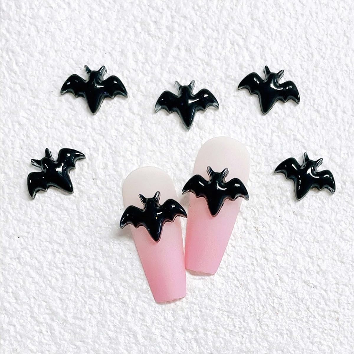 75Pcs Halloween Nail Charms Bat Pumpkin Ghost Nail Charms 3D Resin Black Nail Charm Halloween Charms for Nails Design Cute Nail