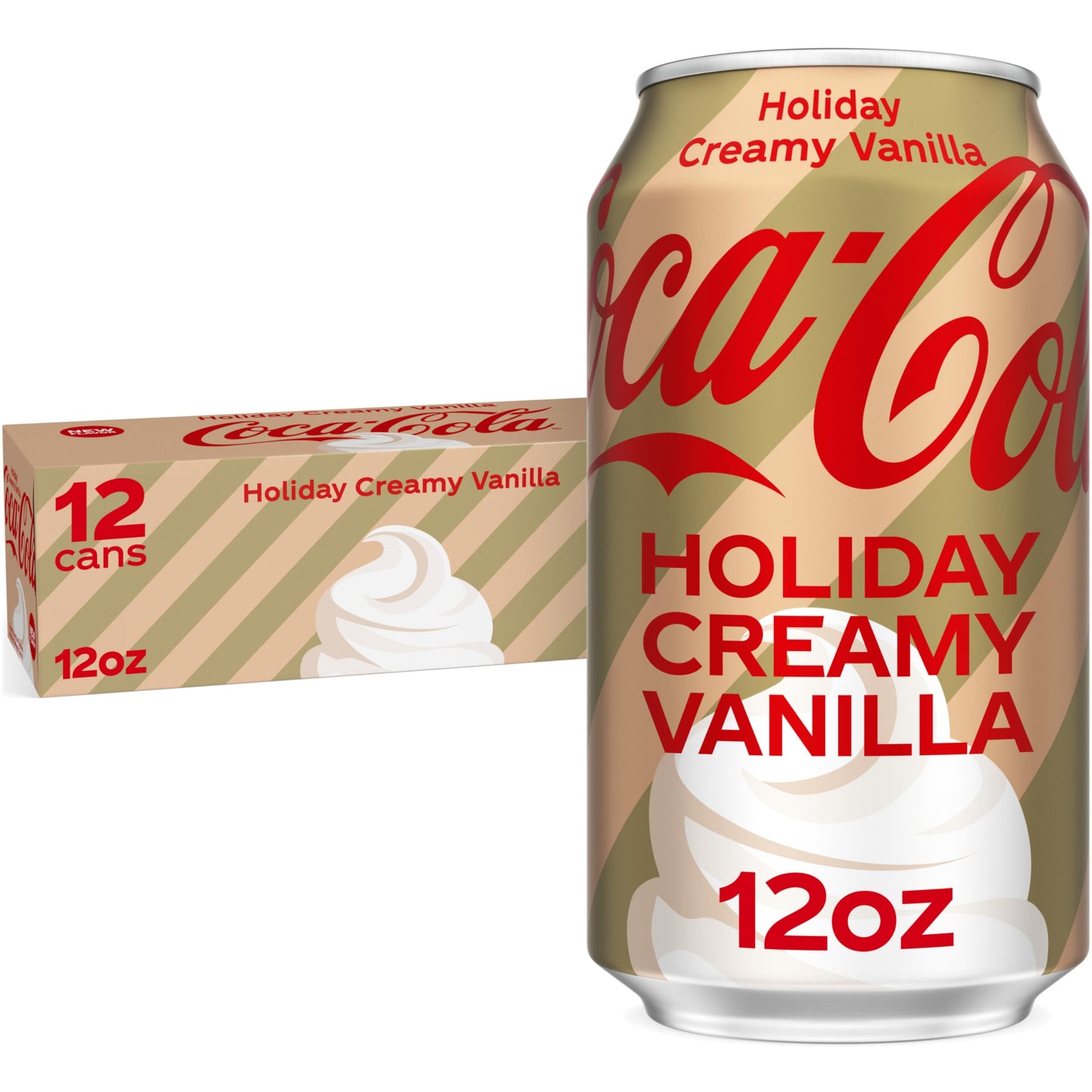 Coca-Cola Holiday Creamy Vanilla Fridge Pack Cans 12 fl oz 12 Pack