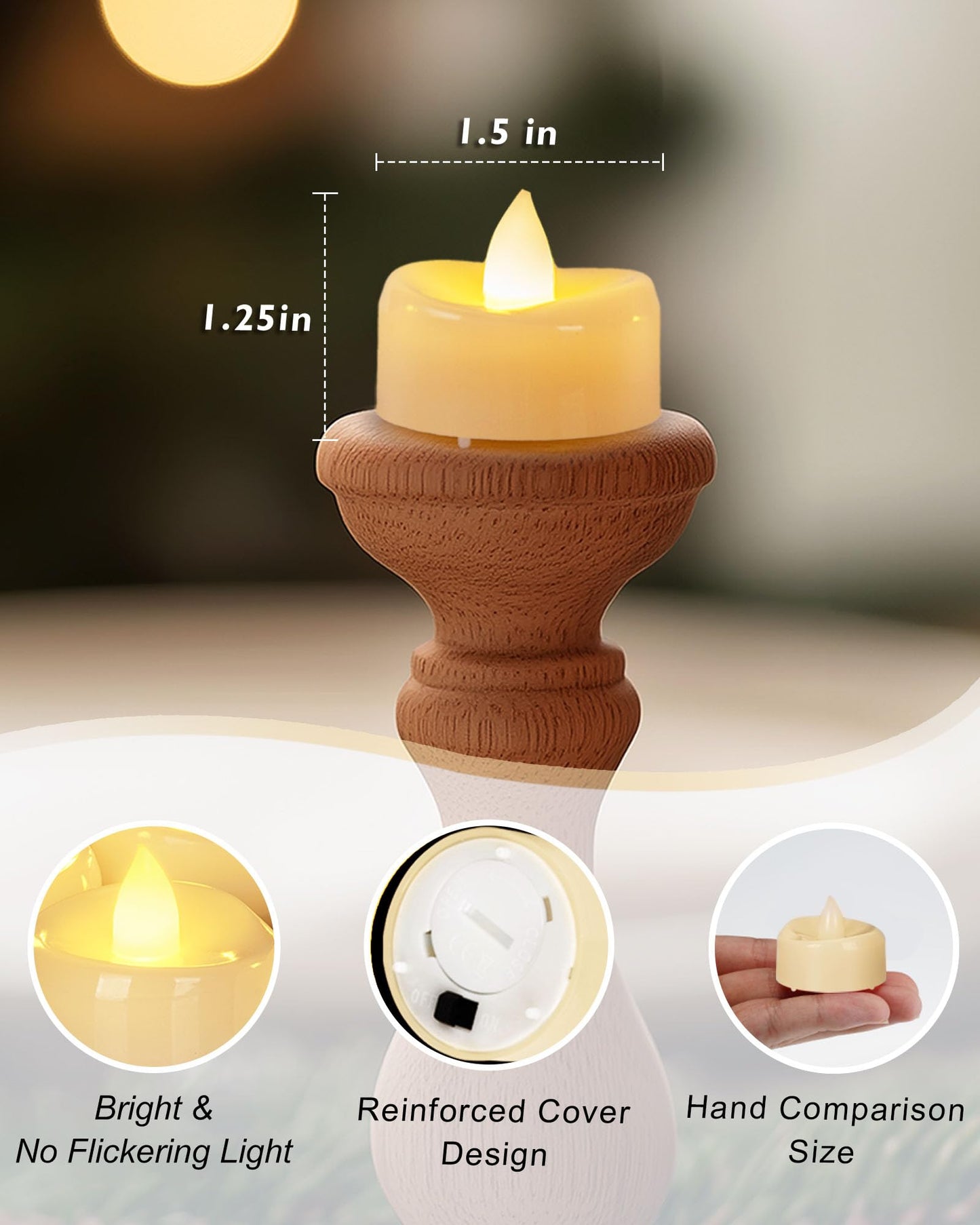 5plots Flameless Candles, 150Pcs Tea Lights Candles Battery Operated, Flameless Tealight Candles, Electric Tea Lights Votive Candles - Ivory - 1.5" x 1.25"- No Flicker