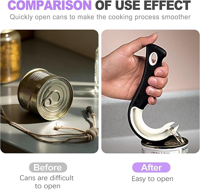 2 Pack Ring Pull Can Opener for Seniors with Arthritis - Pop Can & Soda Opener Tool for Weak Hands - Easy Tab Openers for Cat Food, Protects Nails & Joints