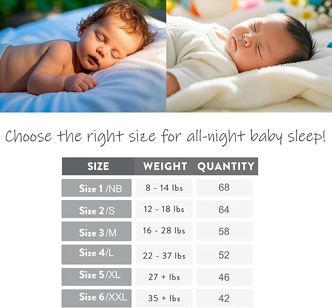 Toddler Diapers - Overnight Size 4 (22-37 lbs) | 52 Count Ultra-Thin & Soft | Leak-Proof, 12-Hour Absorption & Hypoallergenic | Breathable Baby Diapers for Active Kids
