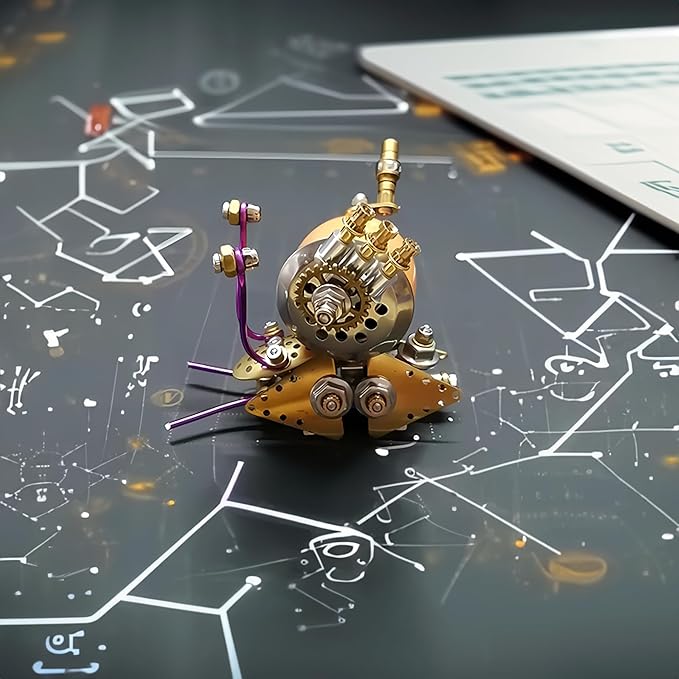 3D Steampunk Mechanical Snail Model Kit ā DIY Metal Brass Puzzle for Adults, Retro Collectible Robot Sculpture Craft Gift (Snail-O)
