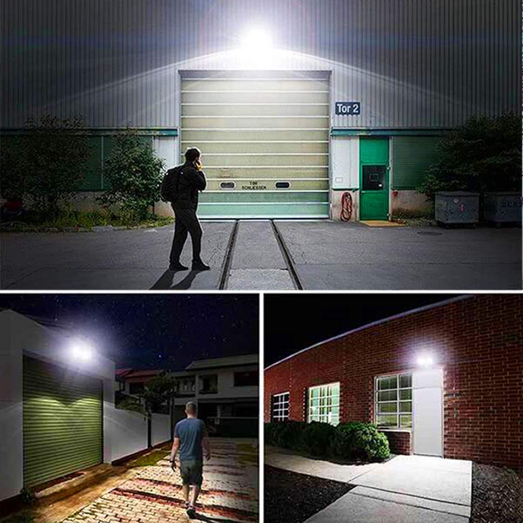 EMANER Motion Sensor LED Security Light 5000K Waterproof 120V Black Fixture 1-Pack Model 7042-BL