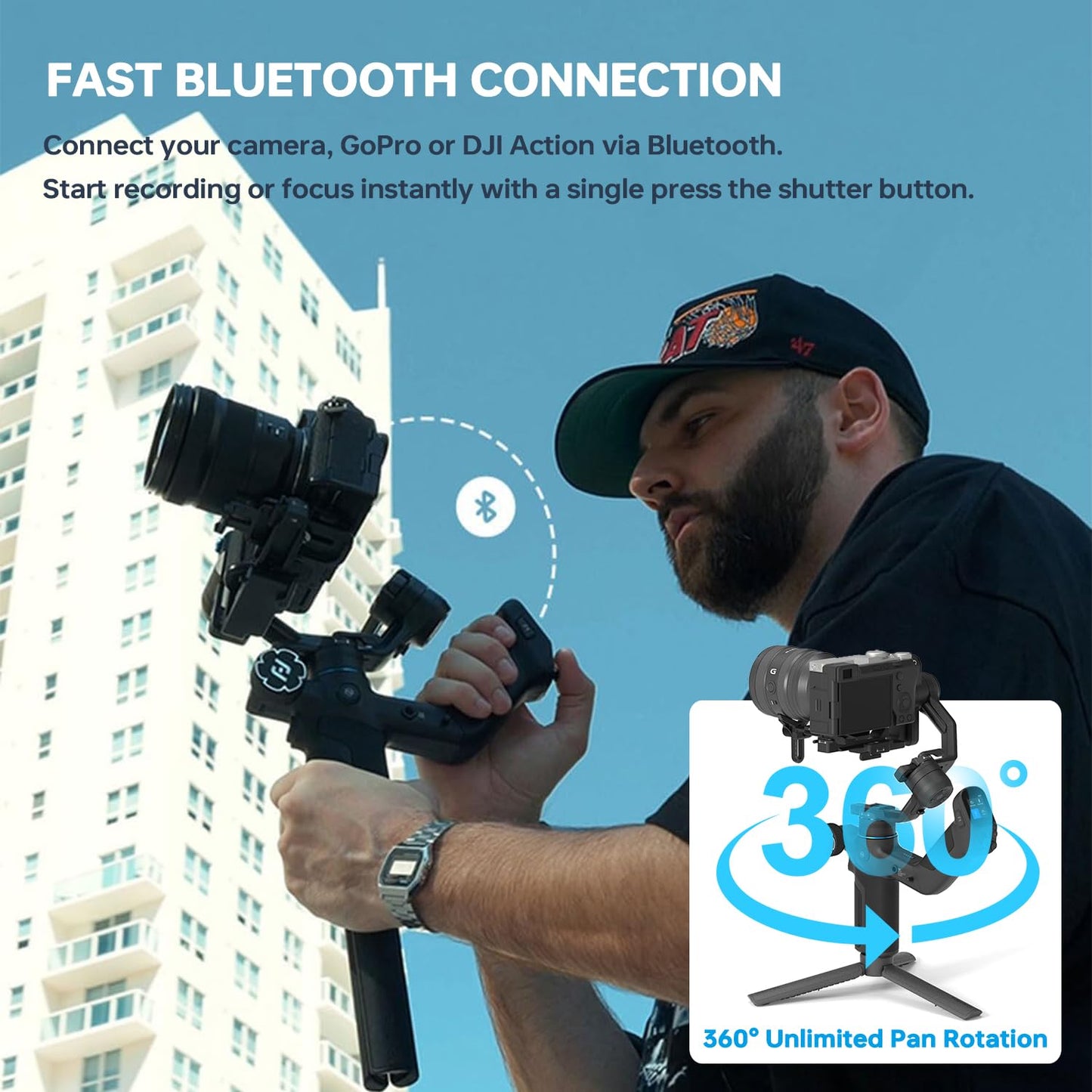 Feiyutech Scorp Mini 3 Pro Camera Gimbal With Ai Tracker,Detachable Remote Handle All In One Camera Stabilizer,For Sony/Canon/Ni