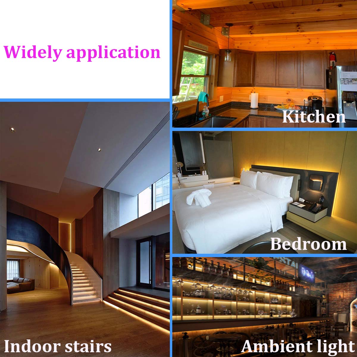 Wobane Led Strip Lights 32.8Ft, Dimmable Warm White Tape, 600 Leds, Etl Listed, Remote Control, Model Zh403