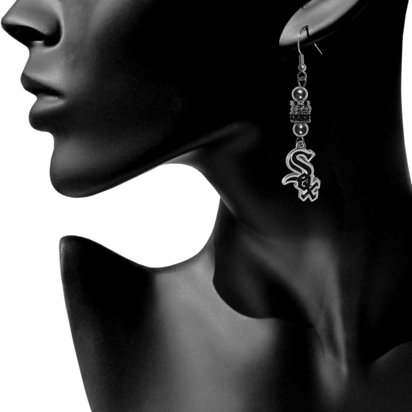 MLB Chicago White Sox Euro Bead Earrings, 7.5