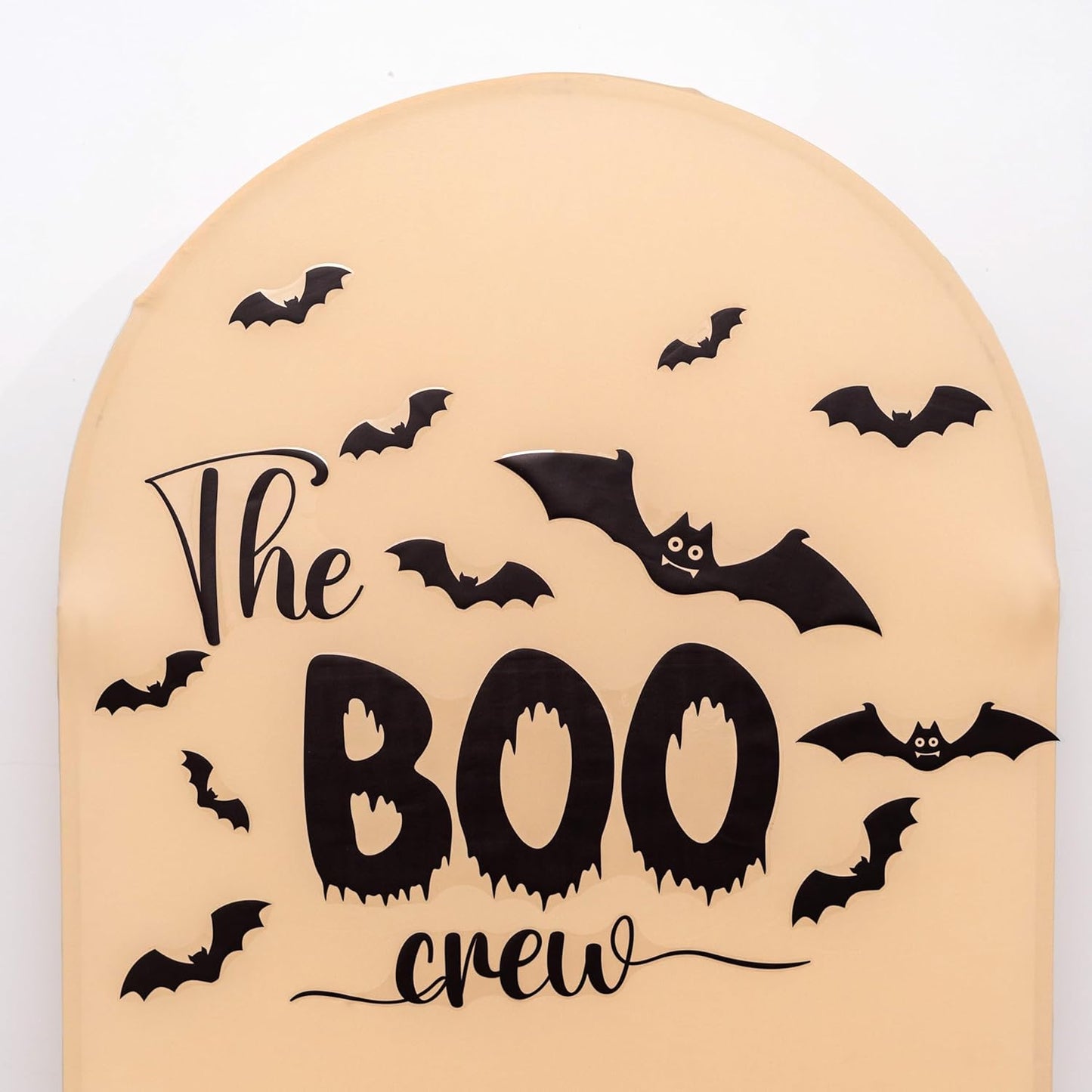 The Boo Crew Halloween Decal - Halloween Theme Party Decoration Supplies Stickers, Bat Wall Stickers, Bat Sign Balloon Arch, Party Backdrop, Room, Living Room Decoration Wall Decal
