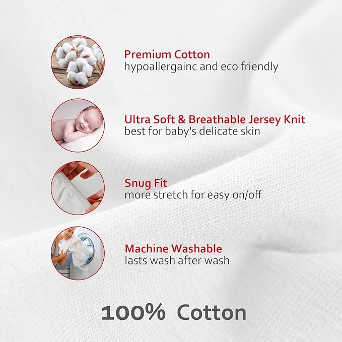 Changing Pad Covers Beige Grey for Boys Girls, Cotton 2 Pack Unisex Changing Table Pad Cover Cradle Sheet Soft and Breathable 16" x 32" for Standard Baby Changing Pads