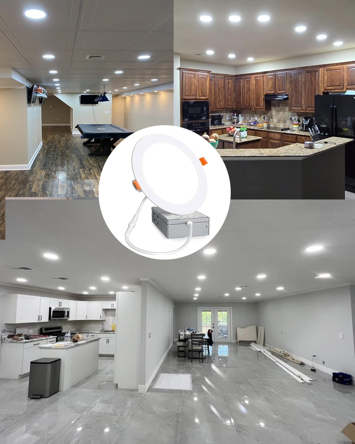 Aophatop 20 Pack Recessed Lighting 6 Inch 6000K Daylight Ultra-Thin Recessed Lighting With Junction Box 1080Lm Brightness Can Lights12W Eqv 110W Can-reduceer Downlight. (6000K 20Pack)