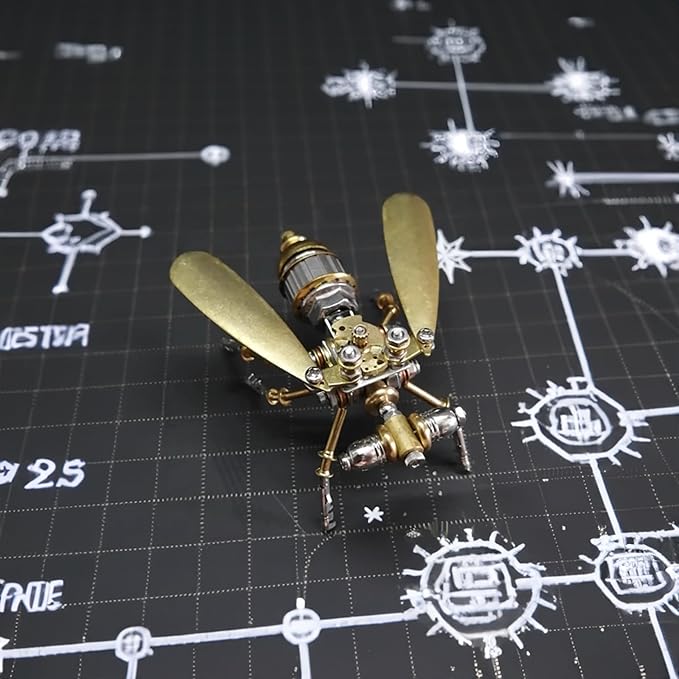 3D Steampunk Metal Fruit Fly Model Kit ā DIY Mechanical Brass Insect Puzzle for Adults, Retro Collectible Assembly Craft, Unique Home Office Decoration Gift (Fruit Fly)