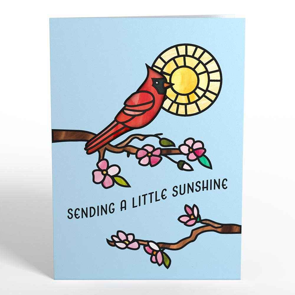 Sending Sunshine Cardinal 5"x7" Suncatcher Pop-Up Cards