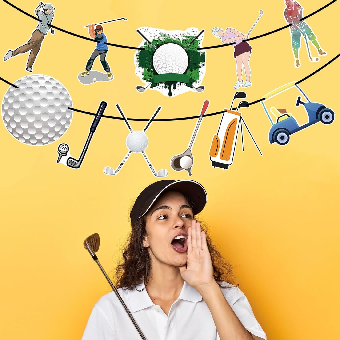 3 Pack Golf Themed Banner Party Supplies Decorations-Sport Themed Birthday Baby Shower Green Golf Ball Carts Party Favors Gifts